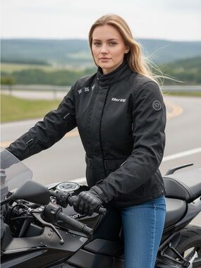 Bering Black Motorcycle Touring Jacket Sz T5 or XL